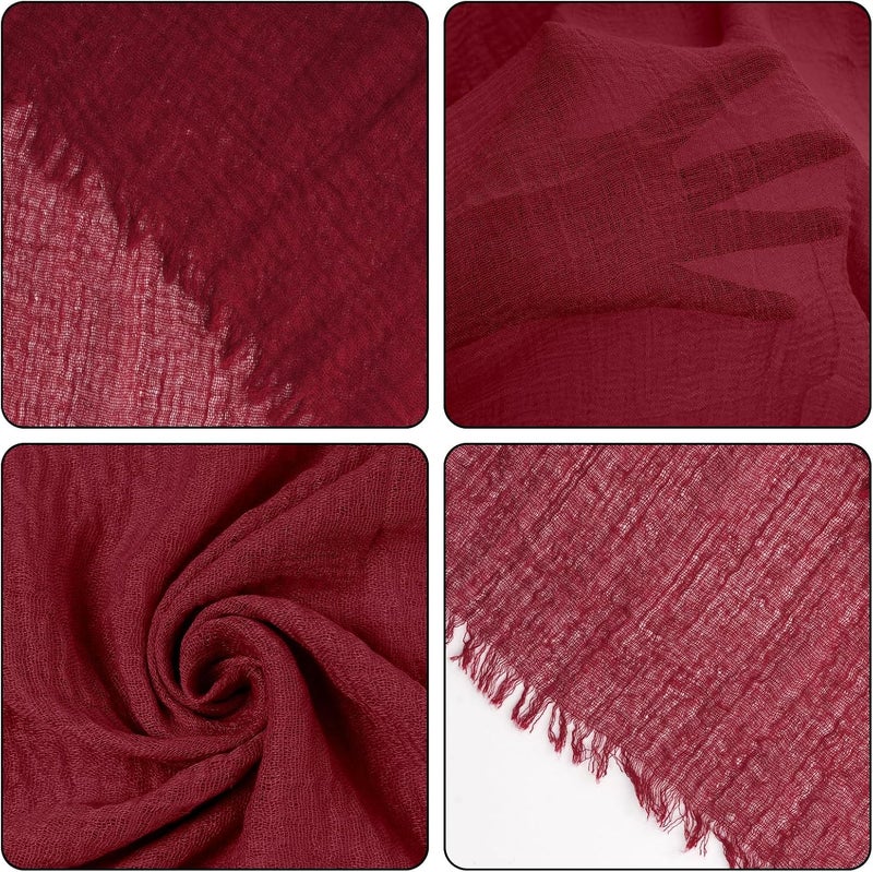 Nydotd Women Summer Cotton Linen Scarf Crinkle Long Beach Shawl Wrap hijab with Fringe - Image 3